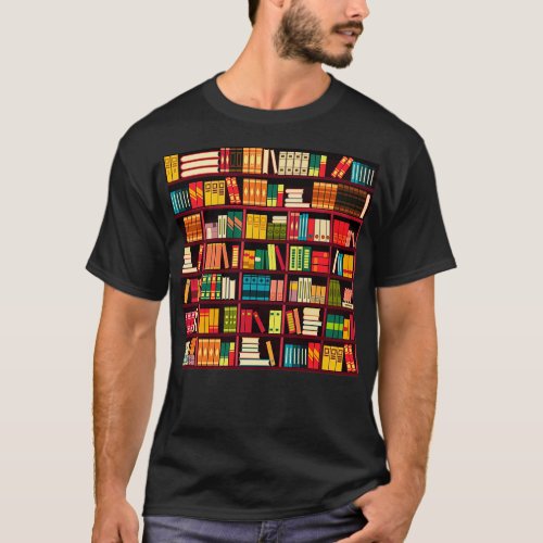 Bookshelves seamless GM pattern SKY T_Shirt