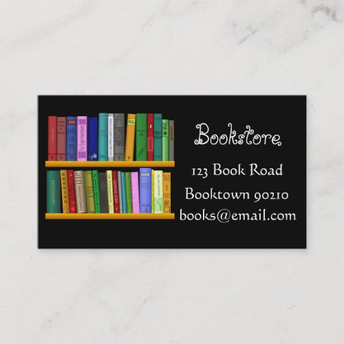 Bookshop bookstore or online books business card