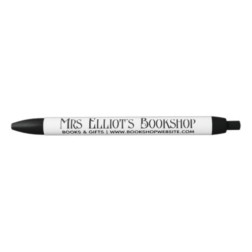 Bookshop Business Branding Promotion Custom Text Black Ink Pen