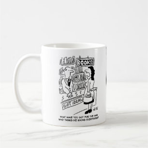 Bookshop Customer asks Shopkeeper a Question Coffee Mug