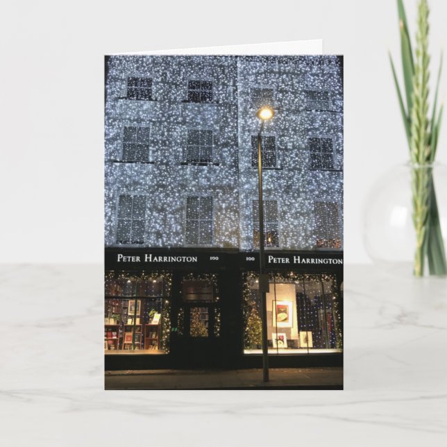 Bookshop Night Photography Christmas Fulham Road Card (Front)