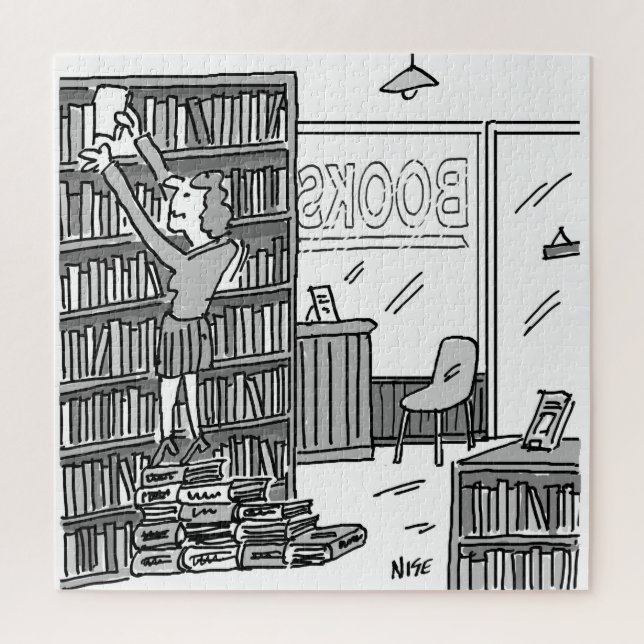 Bookshop Owner Makes Steps from Books Jigsaw Puzzle (Vertical)