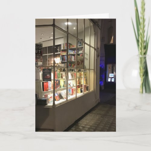 Bookshop Window Night Photography London England Card