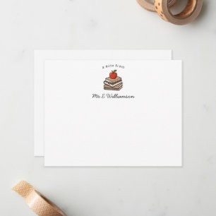 Bookstack and Apple Personalized Teacher  Note Card