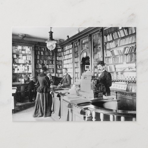 Bookstore 1895 postcard