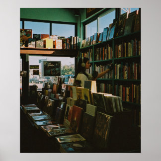 Bookstore Afternoon | Cozy Vintage Book Lover Art Poster