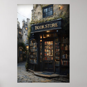 Bookstore Print, Antique Library Print, Book Lover Poster