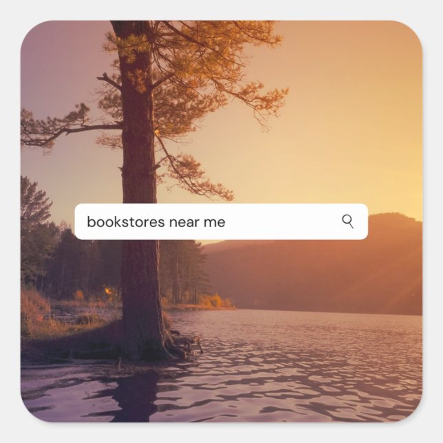 Bookstores near me by the Lake Square Sticker (Front)