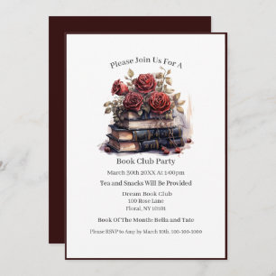 Booktrovert, Book Lover, Book Club Invitation