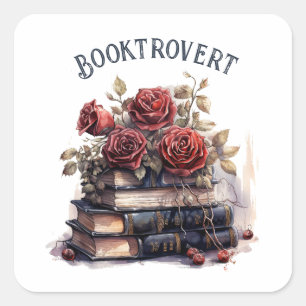 Booktrovert, Book Lover Square Sticker