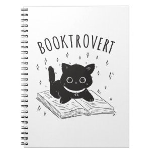 Booktrovert cat with book and stars