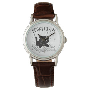 Booktrovert cat with book and stars watch