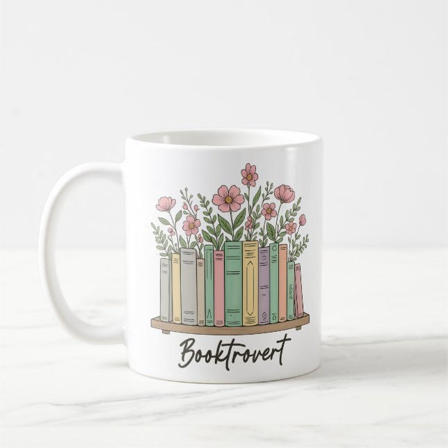 Booktrovert – Cozy Introvert Reading Lover Gift Coffee Mug (Left)