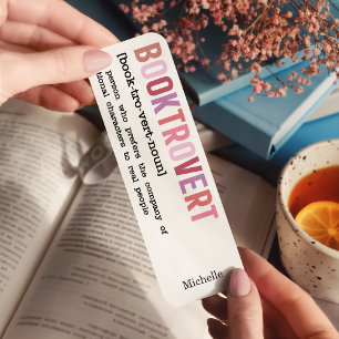 Booktrovert Definition Custom Gift for Reader pink Bookmarks