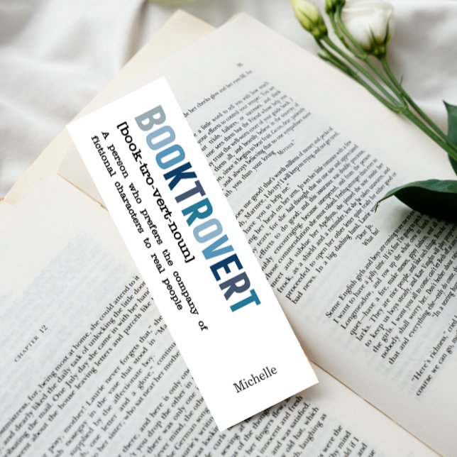 Booktrovert Definition Custom Gift  Reader Blue Bookmarks (Creator Uploaded)