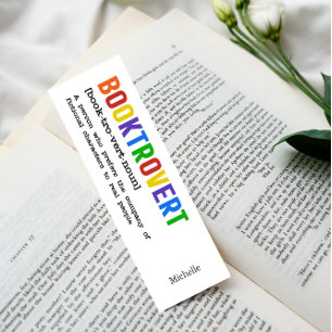 Booktrovert Definition Custom Gift Reader RAINBOW Bookmarks