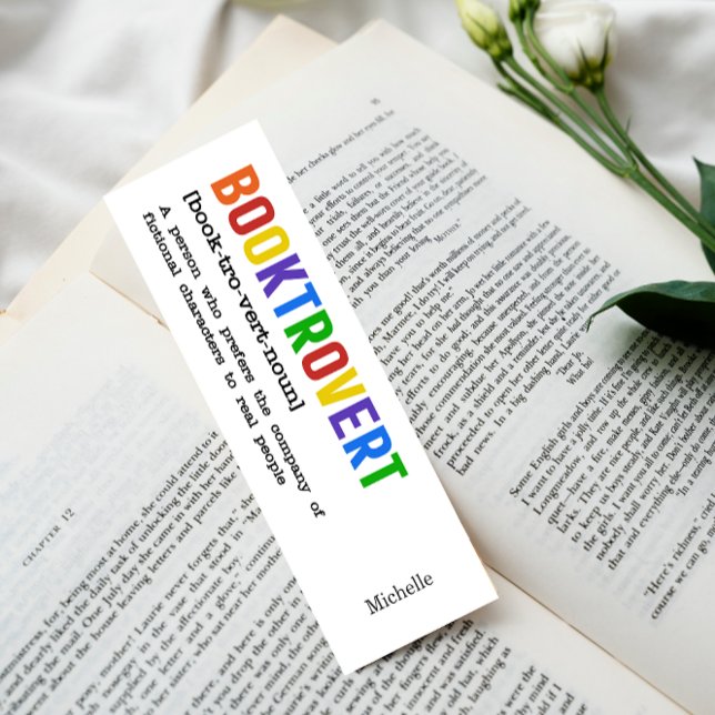 Booktrovert Definition Custom Gift  Reader RAINBOW Bookmarks (Creator Uploaded)