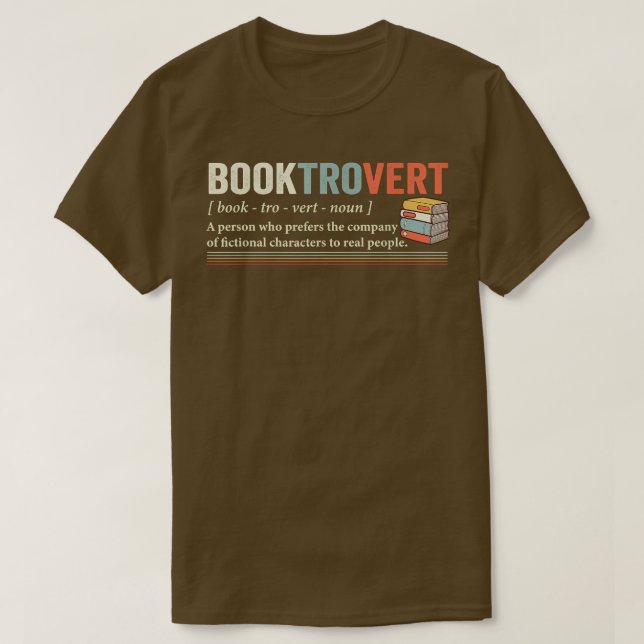 Booktrovert Definition Librarian meme retro Book L T-Shirt (Design Front)