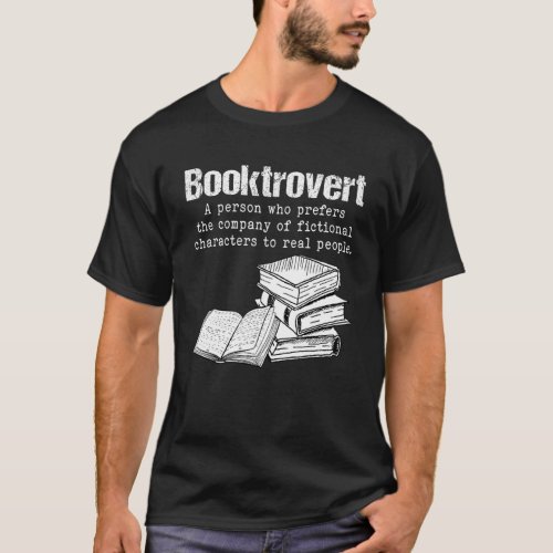 Booktrovert Definition Librarian Reading Book T_Shirt