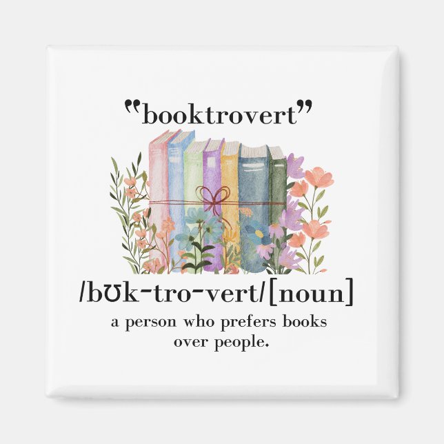 "Booktrovert" Definition Magnet (Front)