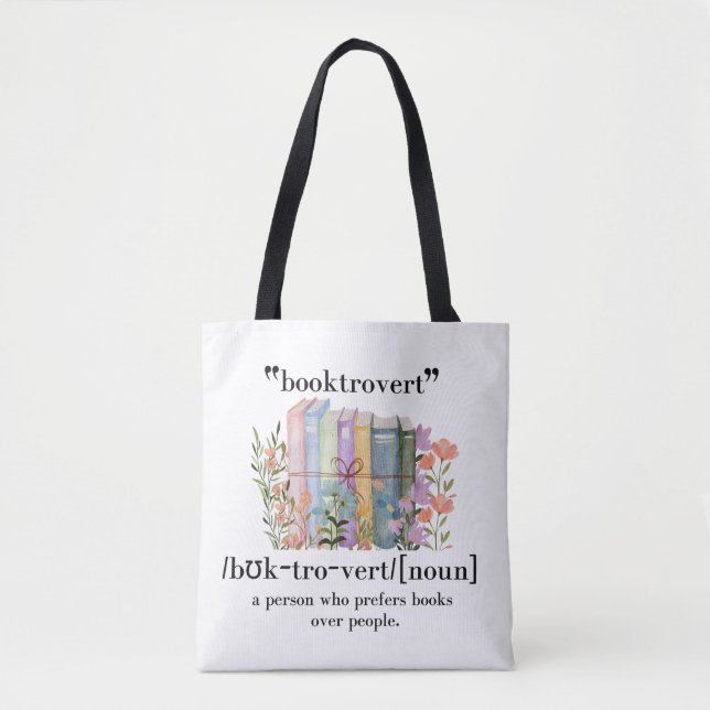 "Booktrovert" Definition Tote Bag (Front)