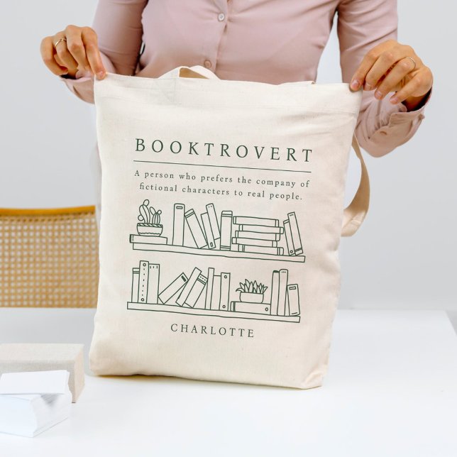 Booktrovert Editable Color Book Lover Tote Bag (Creator Uploaded)