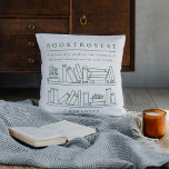 Booktrovert Editable Color Custom Throw Pillow<br><div class="desc">Background color can be customized online (to any color!). Designed by Berry Berry Sweet {www.berryberrysweet.com}</div>