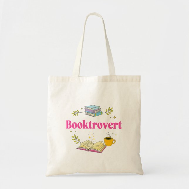 Booktrovert for Cozy Book Lovers Tote Bag (Front)