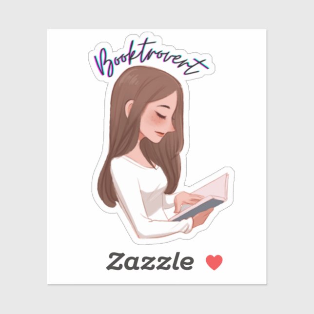 Booktrovert girl classic sticker (Sheet)