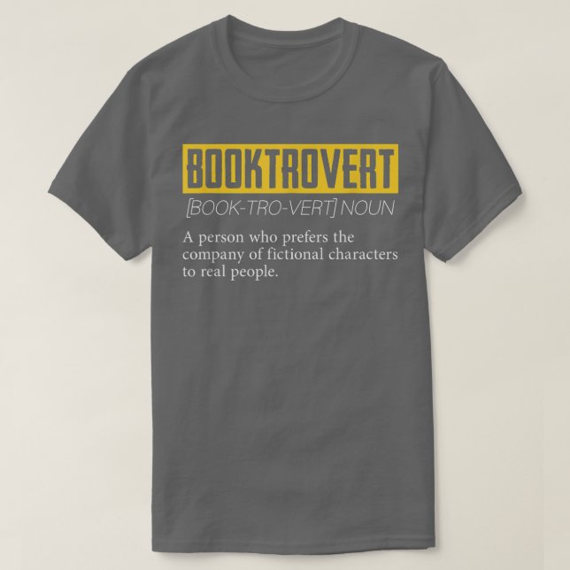 Booktrovert Introvert Shy Reading Book Lovers Libr T-Shirt (Design Front)