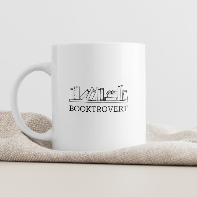 Booktrovert Minimal Typography Modern Funny Quot Coffee Mug (Creator Uploaded)
