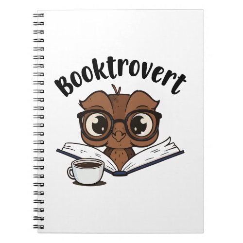 Booktrovert owl with book and coffee