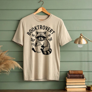 Booktrovert Raccoon Reading Drink T-Shirt
