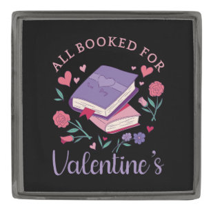 Bookworm - All Booked For Valentine's II Gunmetal Finish Lapel Pin