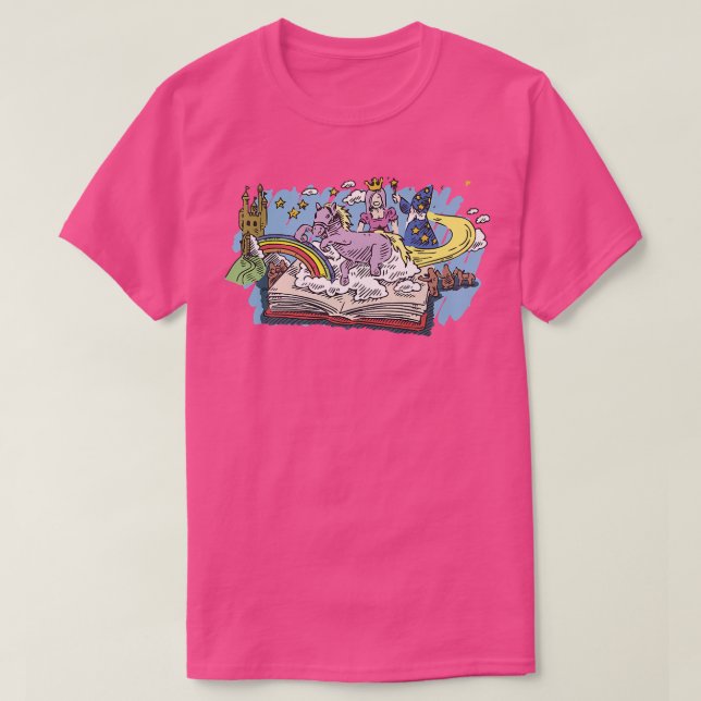 Bookworm Avid ReaderFairy Tale Fantasy Book Readin T-Shirt (Design Front)