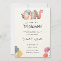 Bookworm Baby Shower Invitations