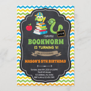bookWorm Back to school Party Invitation