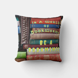 Bookworm Bookmimic Throw Pillow