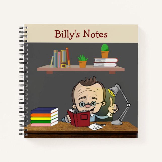 Bookworm Buddy Notebook - Cute Gift for Readers (Front)