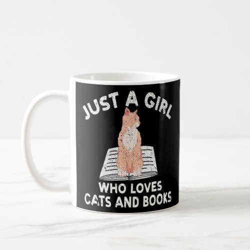 Bookworm Cat  Girls Pet Animal Book Reading Cat  Coffee Mug