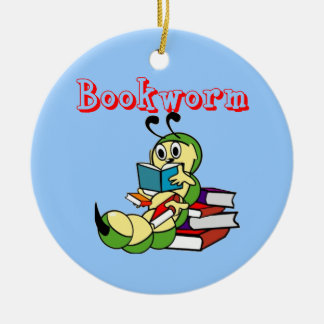 Bookworm Ceramic Ornament