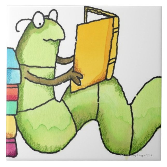 Bookworm Ceramic Tile (Front)