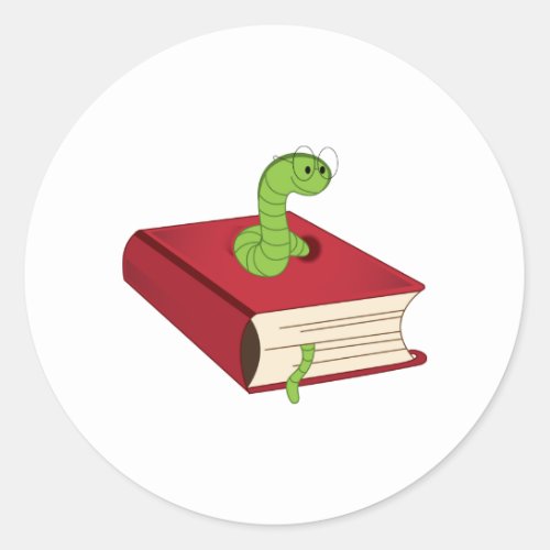 Bookworm Classic Round Sticker