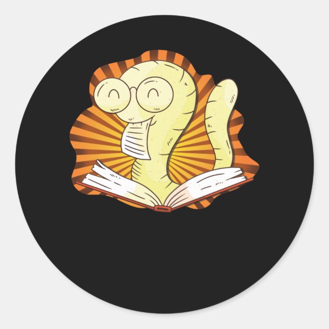 Bookworm Classic Round Sticker (Front)