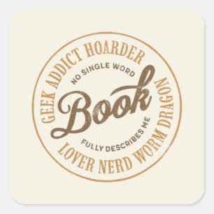 Bookworm Description Square Sticker