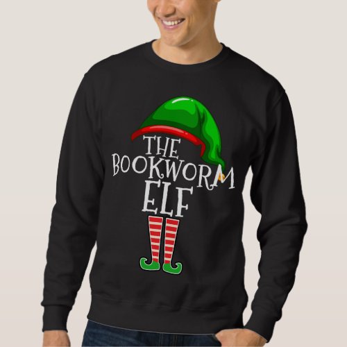Bookworm Elf Matching Family Christmas Reading Sweatshirt
