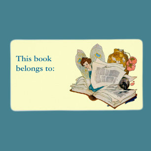 Bookworm Fairy Label