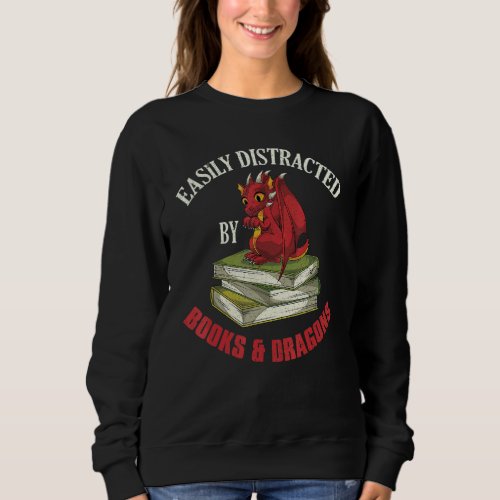 Bookworm Fantasy Animal Book Dragon Librarian Read Sweatshirt