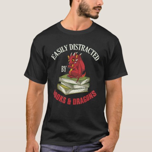 Bookworm Fantasy Animal Book Dragon Librarian Read T_Shirt
