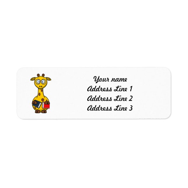 Bookworm Giraffe Art Label (Front)